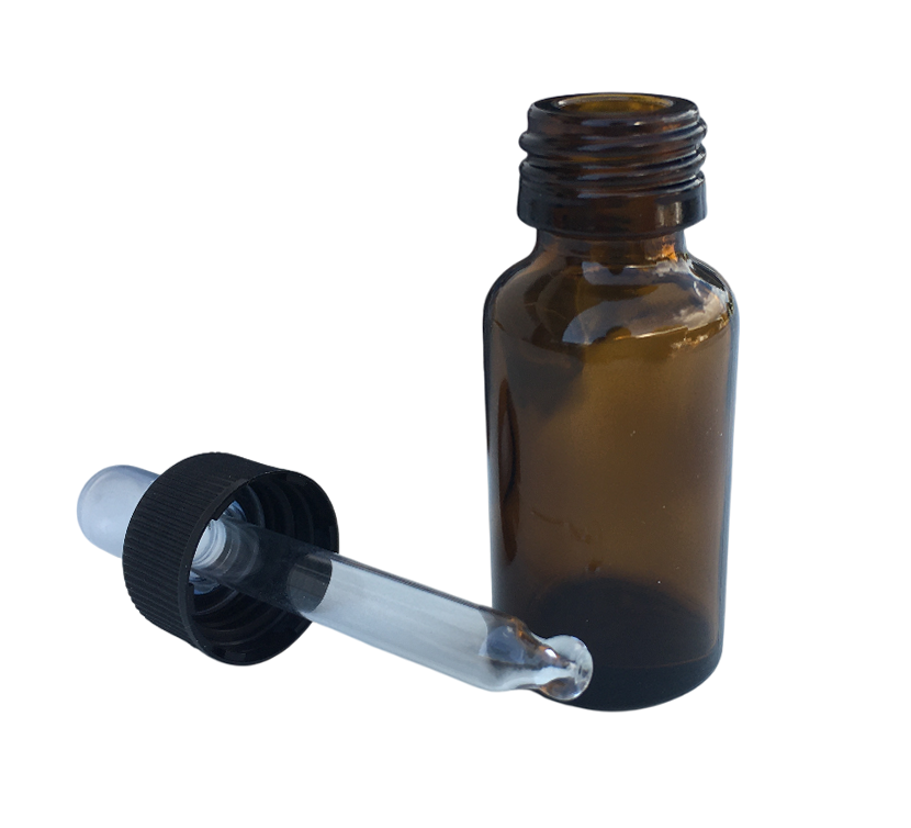 flacone vetro ambrato da 10 ml con contagocce per propoli e oli essenziali