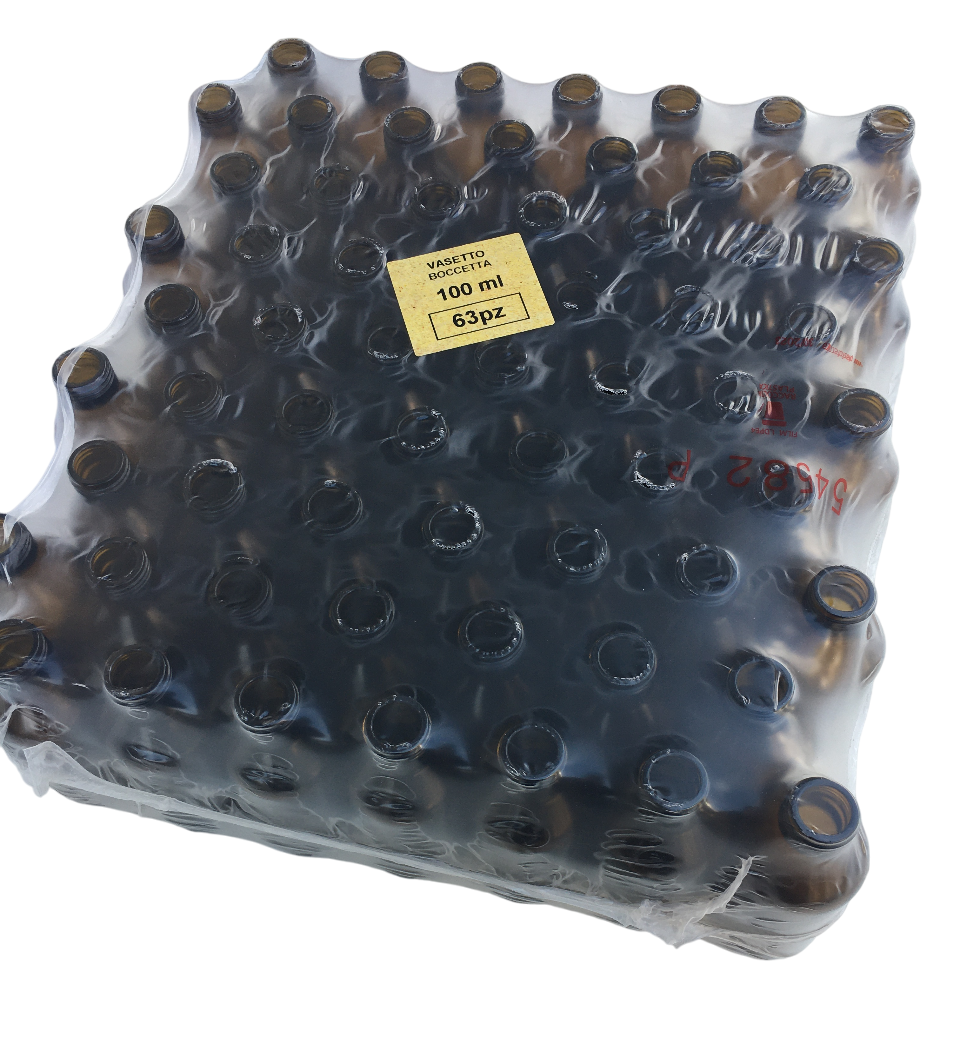 confezione da 68 pezzi di bottigliette vetro scuro 100 ml per propoli