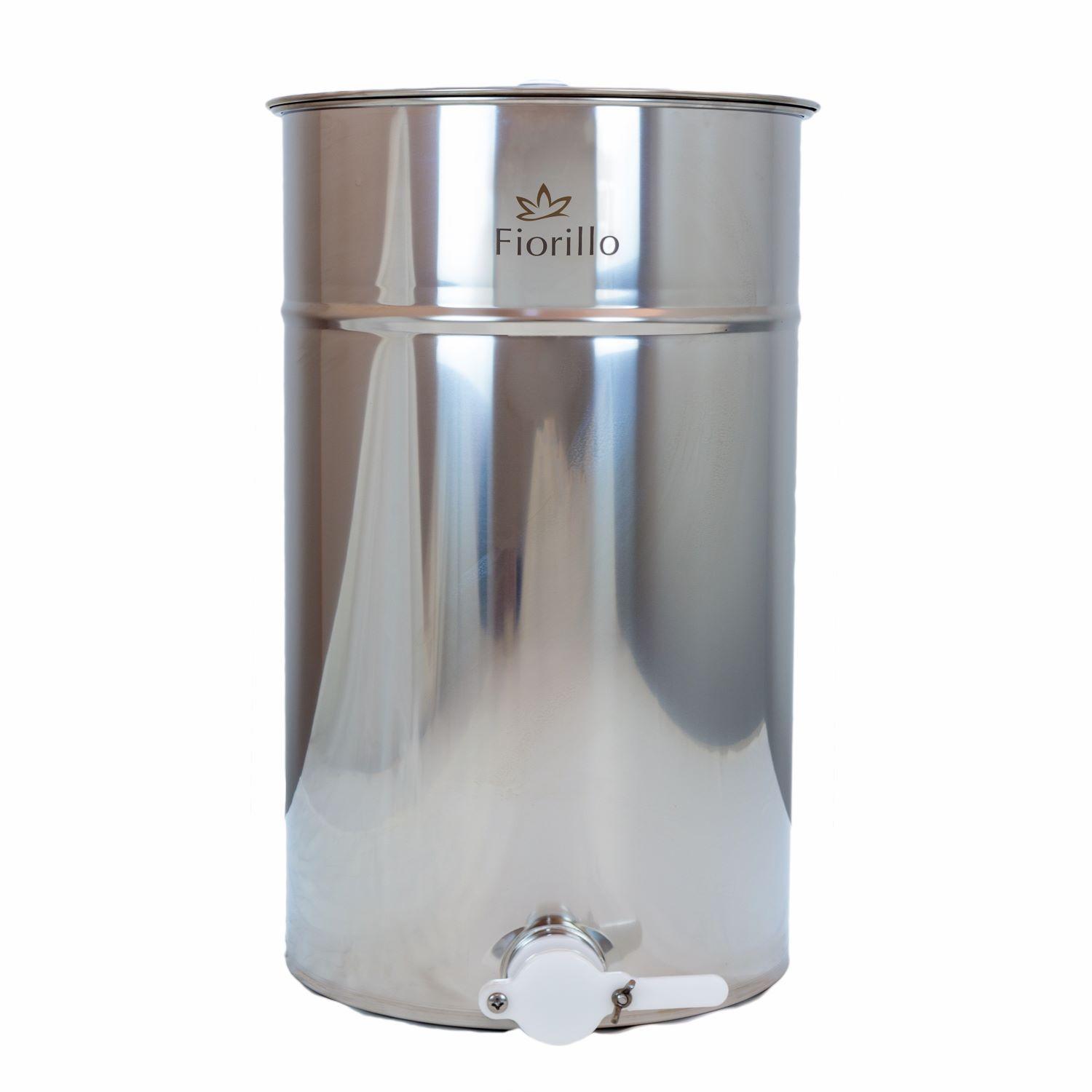 Maturatore miele inox cilindrico con rubinetto per laboratorio apistico