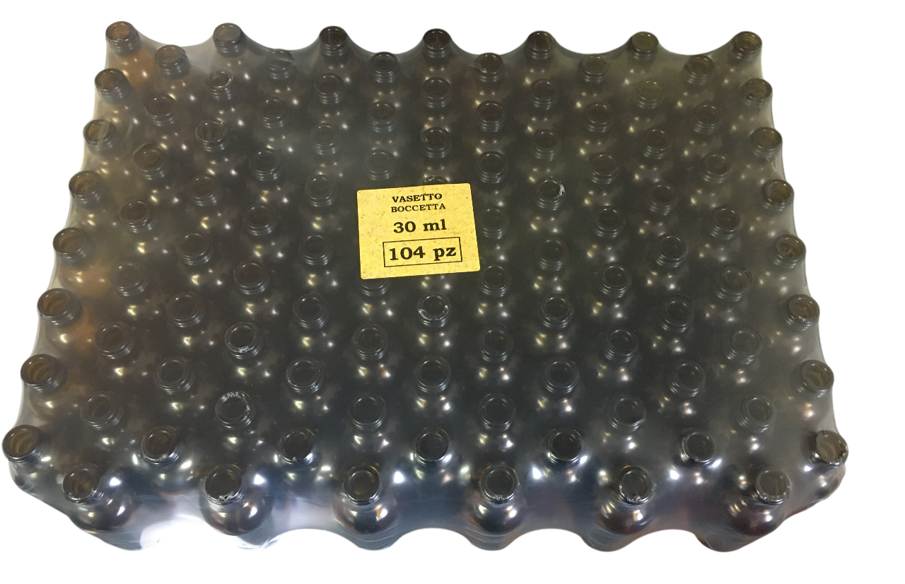 Confezione da 104 flaconi in vetro ambrato capacitu00e0 30 ml imballo professionale per laboratorio e apicoltura
