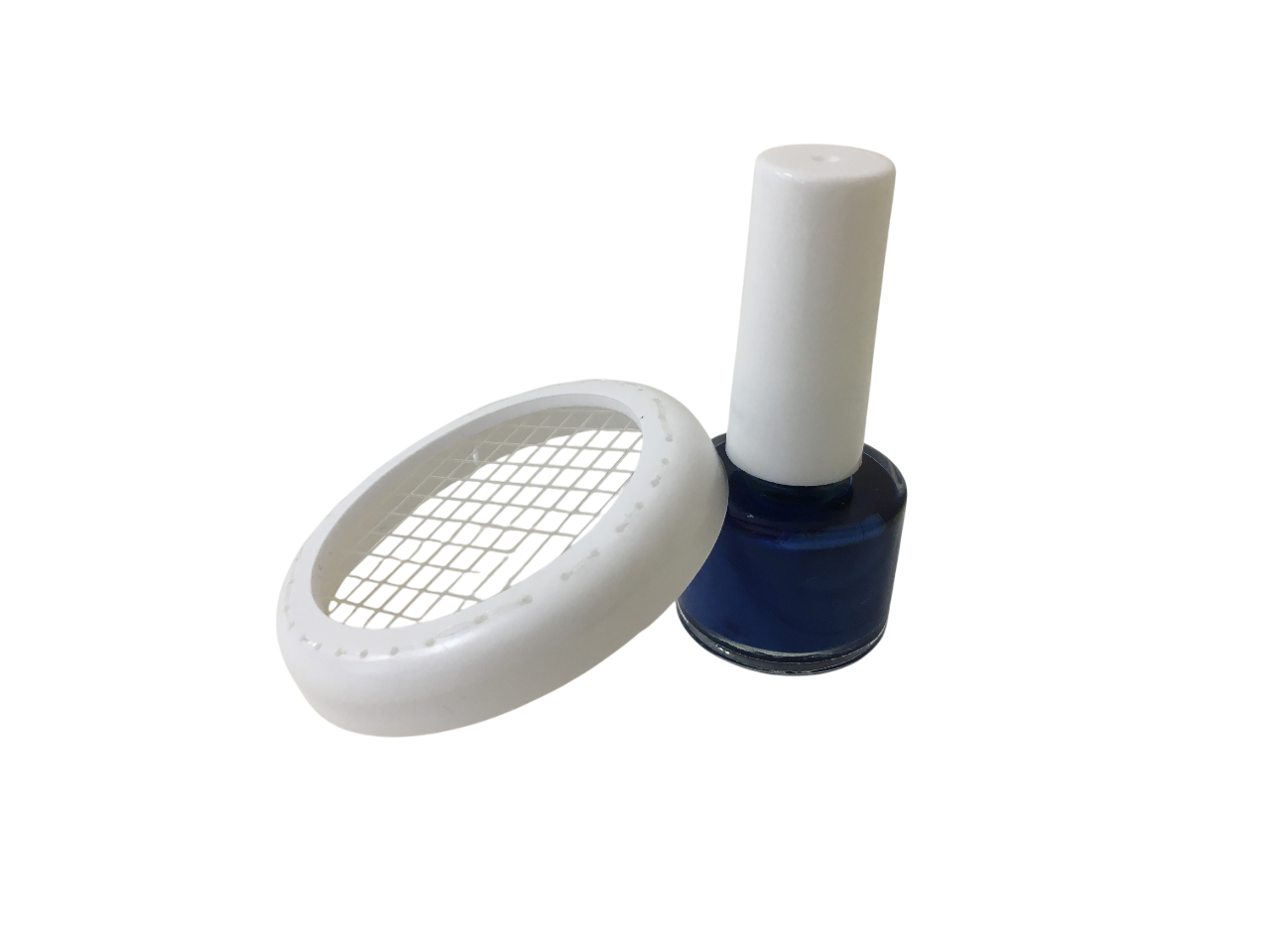 Flacone marcatore blu con retina fermaregina per apicoltori