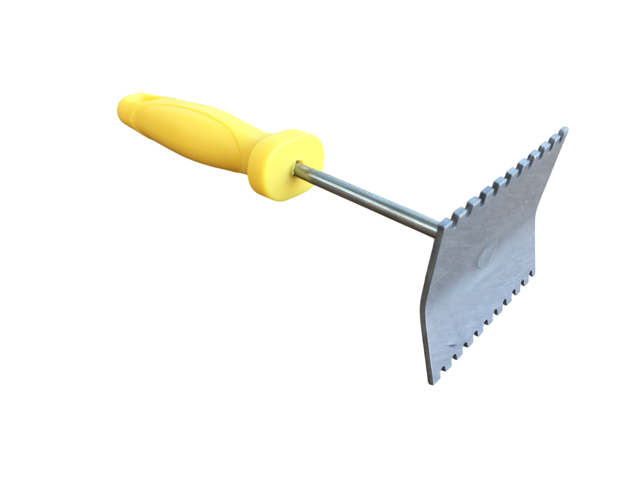 Raschietto acciaio inox per pulizia escludi regina con manico giallo ergonomico