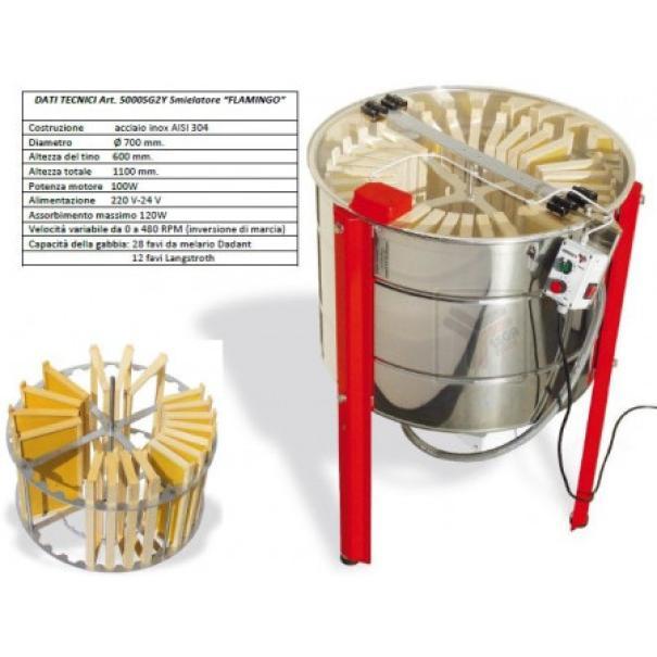 apicoltura.com smelatore con gabbia rad.  28 db - flamingo - inox, motore - foto 1