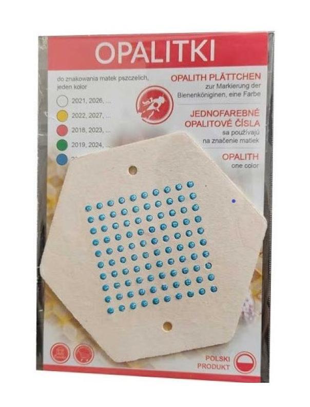 Confezione opali numerati gialli 1-100 per marcatura regine alveare