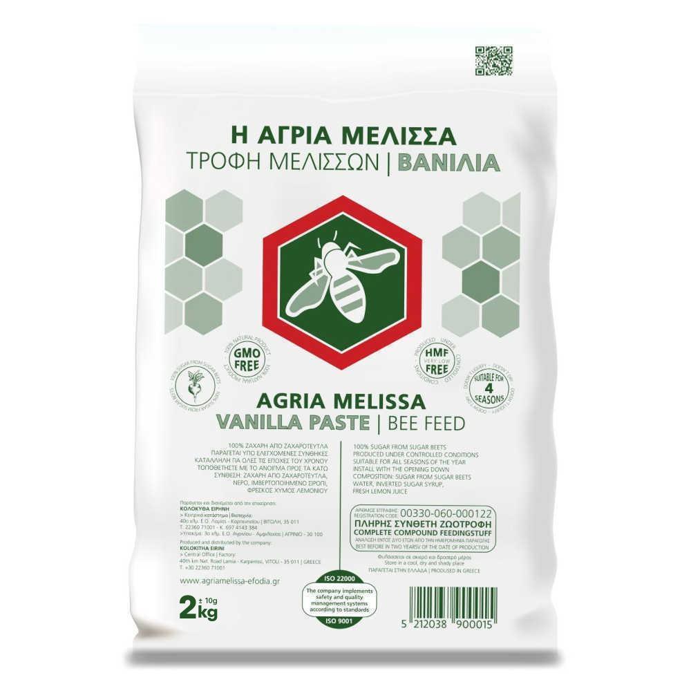 Candito pastoso alla vaniglia per nutrimento api Agria Melissa 2 kg