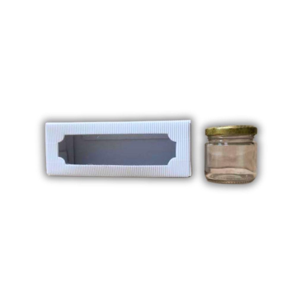 Scatola con finestra e vasetto singolo da 125g separato