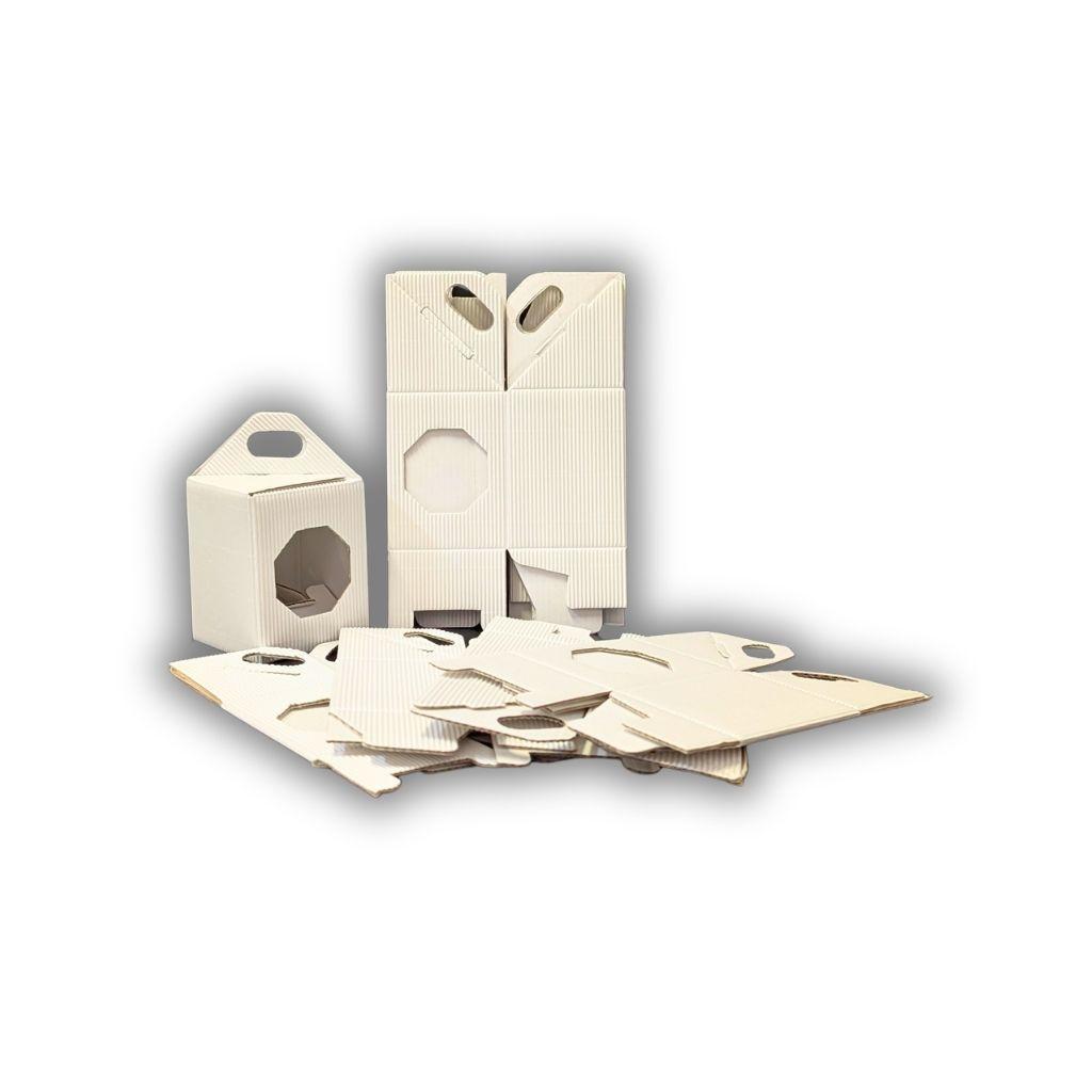 Set scatolette bianche per vasetti miele da 250g con finestra frontale