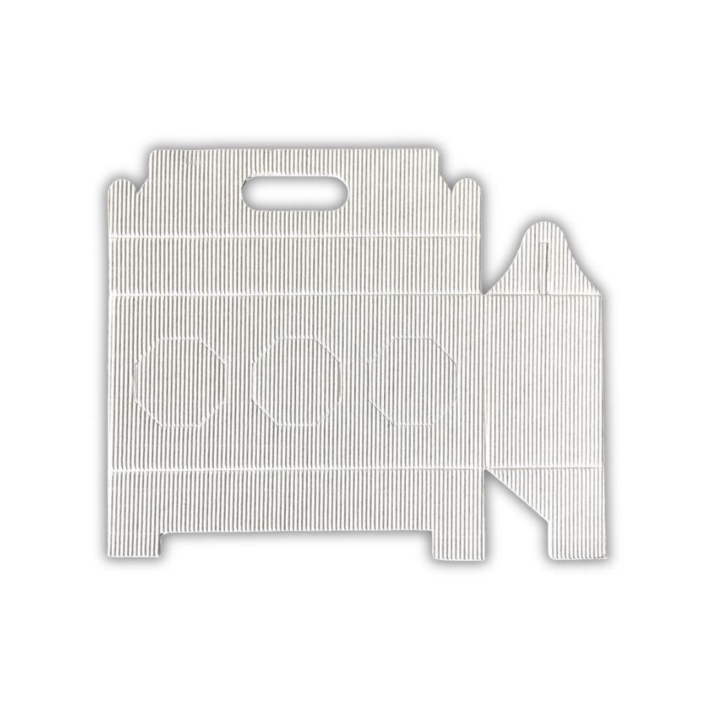 Profilo laterale scatoletta bianca per tre vasetti 250g miele da montare